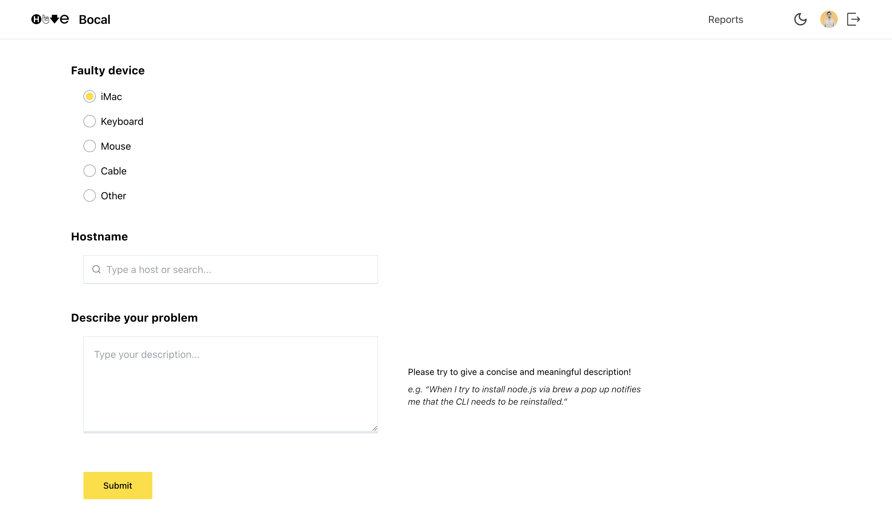 Screenshot of Karen homepage